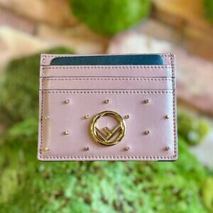 FENDI Pink Studded Card Case